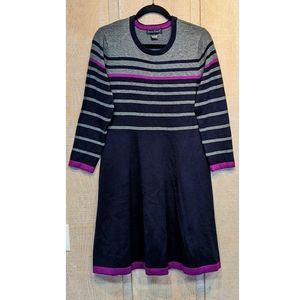 Jessica Howard Mod Fit and Flare Striped Sweater Dress